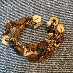 Vintage Charm Bracelet with Mixed Metals